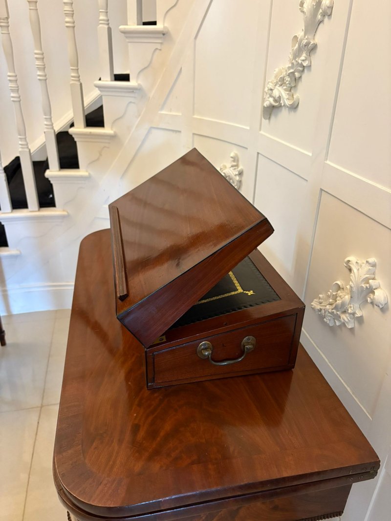 Fine Quality Antique George III Figured Mahogany Writing Box